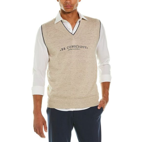 Brunello Cucinelli Other - Brunello Cucinelli Mens  Linen-Blend V-Neck Sweater Vest